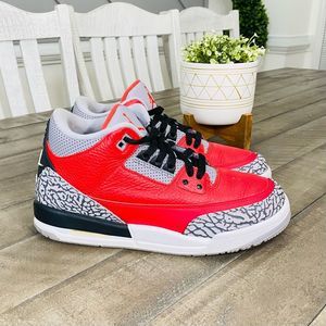 Nike Air Jordan III 3 Retro GS Fire Red Cement Grey Black Sneakers 7ybut8.5 won